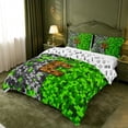 thumbnail image 2 of meiyoeat Pixel Adventure Game Print Bedding For Boys,Personalized Initial Letter E Duvet Cover Full,Reversible,3 Pieces,1 Duvet Cover and 2 Pillowcases, 2 of 6