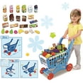 thumbnail image 2 of PayUSD Toy Shopping Cart Toddler Shopping Cart,18'' Pretend Grocery Cart with Pretend Play Food Items Realistic Kitchen Accessories Supermarket Pretend Play Shopping Cart For Kids Doll Size, 2 of 8