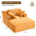 thumbnail image 4 of Oversized Chaise Longue Chair Indoor, Modern Upholstered Corduroy Deep Seat Sofa Bed with Throw Pillows and Armrests, Sleeper Sofa Couch for Living Room, Bedroom Apartment, 4 of 7