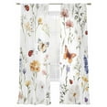 thumbnail image 6 of Spring Butterfly Floral Sheer Curtains for Living Room Bedroom Pastoral Botanical Watercolor Sheer Curtains 96 Inch Long 2 Panels Set Light Filtering Curtain Window Treatments Drapes for Dining Room, 6 of 6