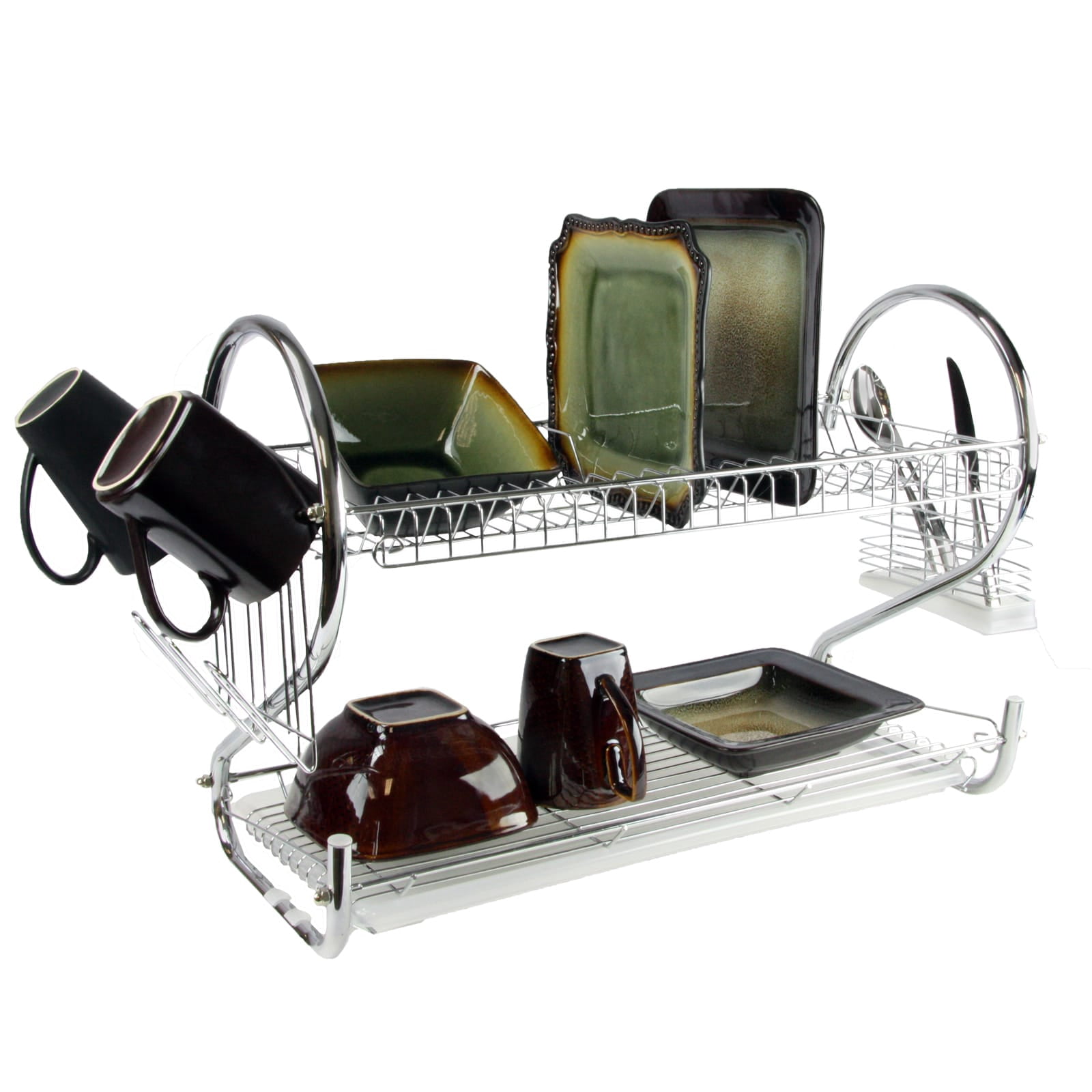 MegaChef Chrome 2-Tier Storage Dish Rack