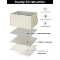 thumbnail image 4 of StorageWorks Cestas de almacenamiento grandes para organizar, cestas de almacenamiento plegables para estantes, contenedores de almacenamiento de tela con asas, cestas decorativas para estantes, beige, 4 of 5