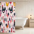 thumbnail image 3 of Erosebridal Chicken Shower Curtain 72Wx78L for Girls, Pink Folk Waterproof Bath Curtain, 3 of 5