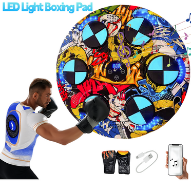 Music Boxing Machine,Boxing Machine Wall Mounted,Music Punching Machine,Smart Bluetooth Beat Boxing Trainer with Gloves,Electronic Boxing Target Workout Equipment for Adults Home,Indoor,Gy