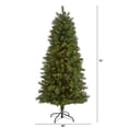thumbnail image 4 of Nearly Natural Clear Prelit 300 Incandescent Green Holiday Slim West Virginia Mountain Pine Artificial Christmas Tree, with 629 Bendable Branches 6', 4 of 8