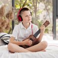 thumbnail image 2 of KAKOWELY Children Small Size Musical Instruments Imitated Ukulele Mini Guitar Playing Toy with Four Strings (44cm, Coffee),17.32"X5.91"X2.36", 2 of 4