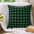 thumbnail image 3 of Pillow Covers 16x16 Set of 2, Green Black Plaid Throw Pillow Covers Decorative Couch Cushion Cover, Farmhouse Buffalo Checkered Vintage Grid Microfiber Soft Pillowcases for Bedroom Living Room Sofa, 3 of 9