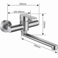 thumbnail image 2 of 304 Stainless Steel Wall Mounted Kitchen Faucet 360 Degree Rotation Adjustable Hot and Cold Water, 2 of 4