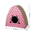 thumbnail image 6 of THE LICKER STORE Koko 19" Modern Cardboard Triangle Cat Cave Scratcher with Catnip, Pink/Red, 6 of 6