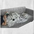 thumbnail image 6 of Enjoy the Little Things Soft Flannel Fleece Throw Blanket, Hand Lettering with Paisley Motifs and Dotted Frame Design, Cozy Plush for Indoor and Outdoor Use, 50" x 70", Black and White, by Ambesonne, 6 of 6