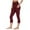 Wine, variant on Ashirexll Fleece Lined Leggings Womens Yoga Pants Workout Capris With Pockets Athletic Fitness Running Thermal High Waist Solid Color