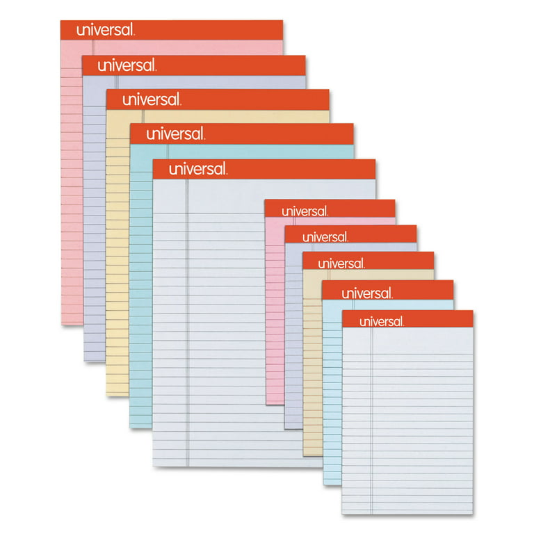 Mintra | Basic Pastel Legal Pads - 8.5in x 11in Narrow Ruled 6 Pack