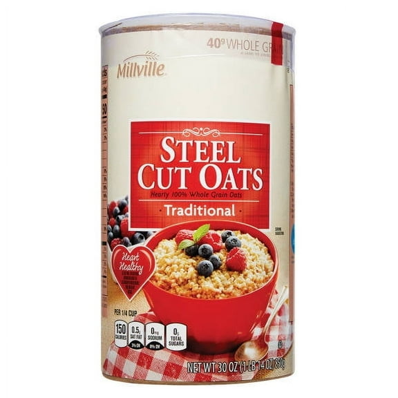 Traditional Steel Cut Oats Canister, 30 oz- Pack of 3