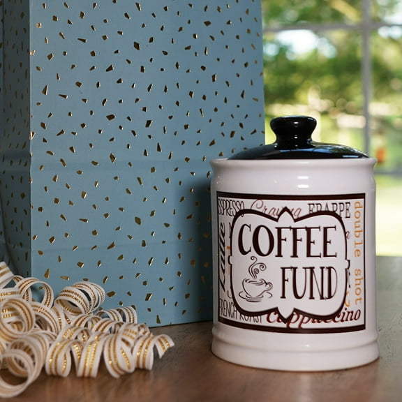Cottage Creek Coffee Money Jar, Ceramic, Multicolored
