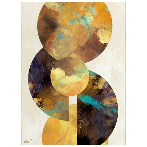 Patina Plates I Washable Geometric Art Area Rug size 8'x10', Power-loomed, Heavenly Softness with Non-Slipping Backing