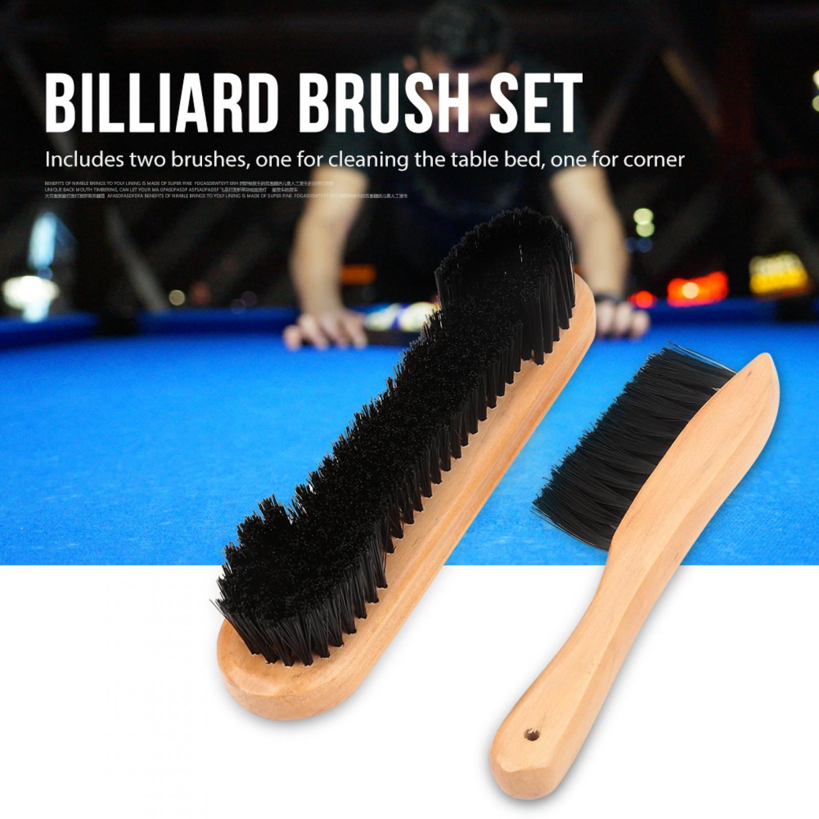 2pcs Billiards 9'' PVC Pool Table Rail Felt Brush Cleaner & Cue Stick Bridge 