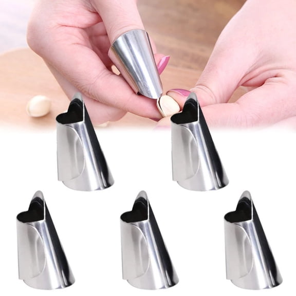10pcs Stainless Steel Finger Guard for Kitchen Slicing, Peeling & Picking – Safe Cover for Vegetables, Fruits & Oranges, Anti-Cut Tool for Prep, Durable Metal Design, Easy to Wear & Clean
