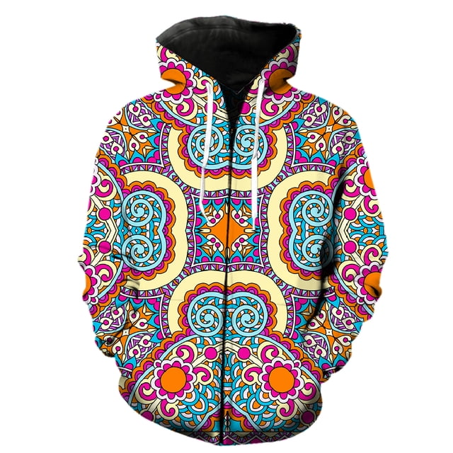 Sudadera con capucha y cremallera para hombre, estilo nacional retro, unisex, divertida, con estampado 3D, estilo Harajuku, manga larga