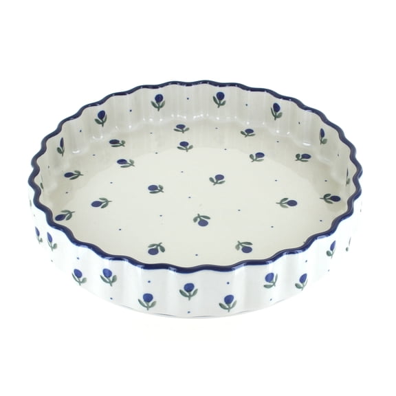 Blue Rose Polish Pottery Blueberry Torte Dish