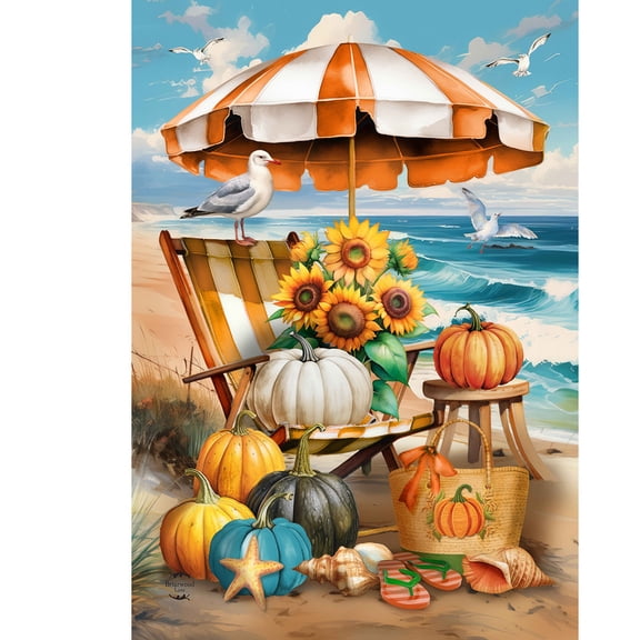 Briarwood Lane Fall House Flag 40x28 For Outdoor Harvest Beachfront For Fall House Flag