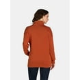 thumbnail image 2 of Time and Tru Women's Mock Neck Sweatshirt with Button Placket, Sizes XS-XXXL, 2 of 5