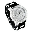 thumbnail image 5 of Men's Oversized Diamond Watch with Iced Out Dial and Bling Case - Comfortable Silicone Band - Quartz Movement - Stylish Timepiece in Silver, 5 of 6