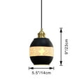 thumbnail image 2 of Kiven Plug-in Pendant Light Dimmable Lighting Retro Pendant Light with Ceramic Black Shade Hanging Living Room，Dinner Room Pendant Light Cord Color Can Be Customized Bulb Not Included, 2 of 6
