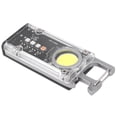 thumbnail image 4 of Mini linterna LED recargable COB de 800 lúmenes para exteriores, luz de trabajo con llavero, abrebotellas, luz de señal K45 plateada, 4 of 14
