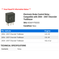 thumbnail image 2 of Electronic Brake Control Relay - Compatible with 2004 - 2007 Chevy Trailblazer 2005 2006, 2 of 2