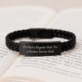 thumbnail image 3 of Boston Terrier Dad Funny Gifts from Men to Boston Terrier Lovers, Unique Christmas Unique Gifts for Dog Lovers - Interlaced Leather Bracelet, 3 of 6