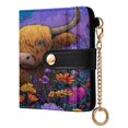 thumbnail image 2 of Small Wallet For Women Bifold Leather Pocket Coin Credit Card Holder With RFID Blocking A Cute Highland Cow, 2 of 6