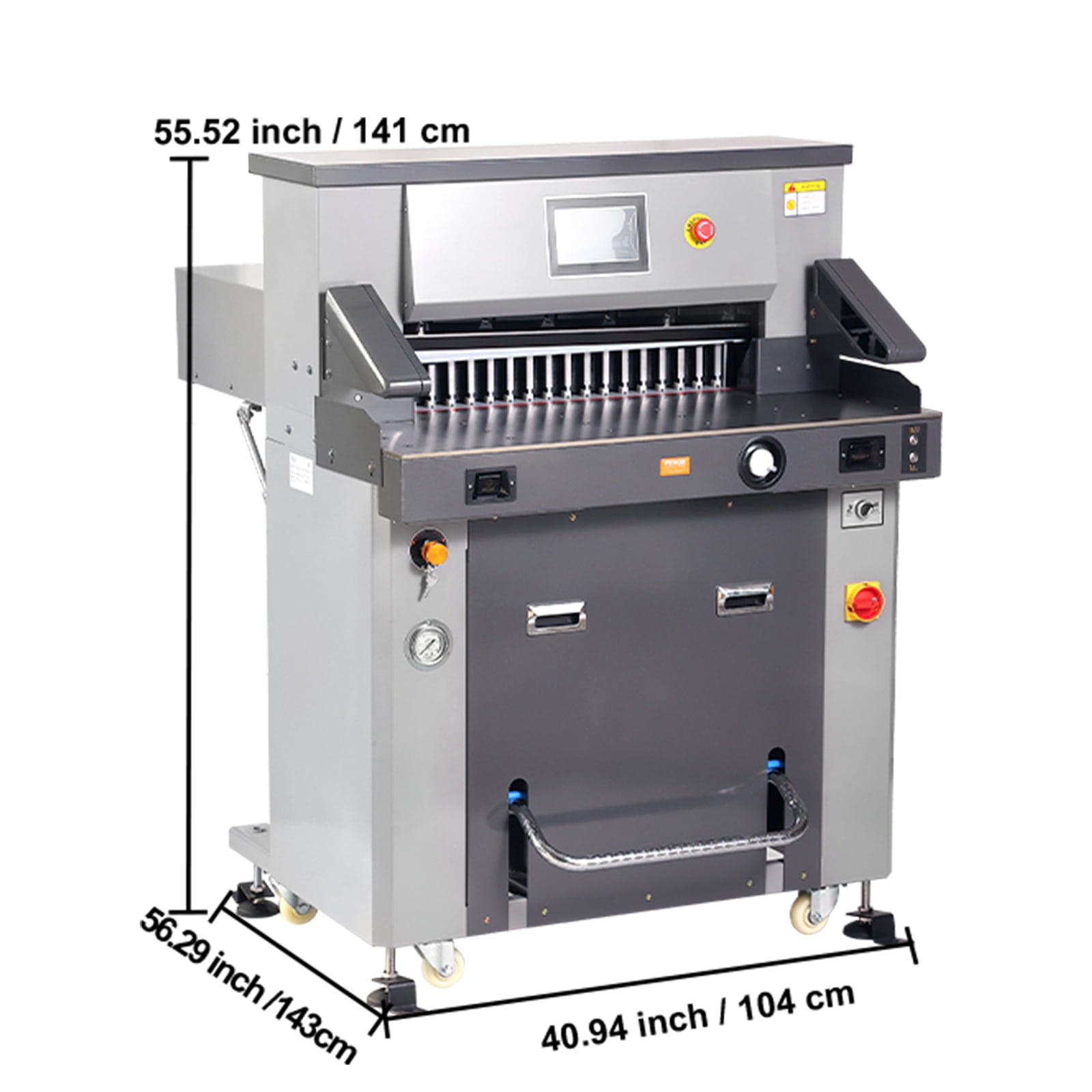 VEVOR Electric Hydraulic Paper Cutter, Heavy Duty Paper Cutter Machine 26" /660.4mm Cutting Width, 3.14"/80mm Cutting Thickness, Electric Paper Trimmer with 7" Touchscreen Numerical Control