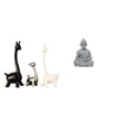 thumbnail image 1 of Estatua de alce y ciervo,Estatua de jirafa de cerámica,adorno moderno para decoración del hogar,Estatua de mono,Estatua de Buda Mono para Interiores y Exteriores Budista,Figuras en miniatura, 1 of 8
