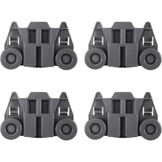 Replacement Dishwasher Roller W10195417 Extra Durable - For Whirlpool and Kenmore Dishwashers- 4 Pack