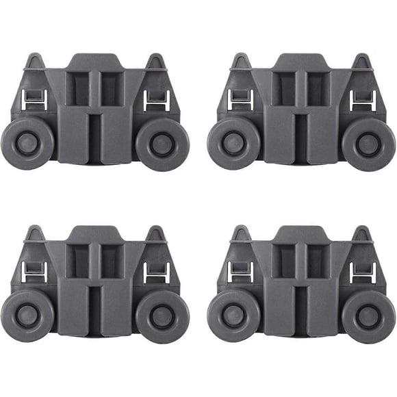 Replacement Dishwasher Roller W10195417 Extra Durable - For Whirlpool and Kenmore Dishwashers- 4 Pack