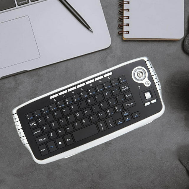 2.4G Wilreless Keyboard Multi Function Mini Mute PC 78Keys Trackball for Notebook Laptop