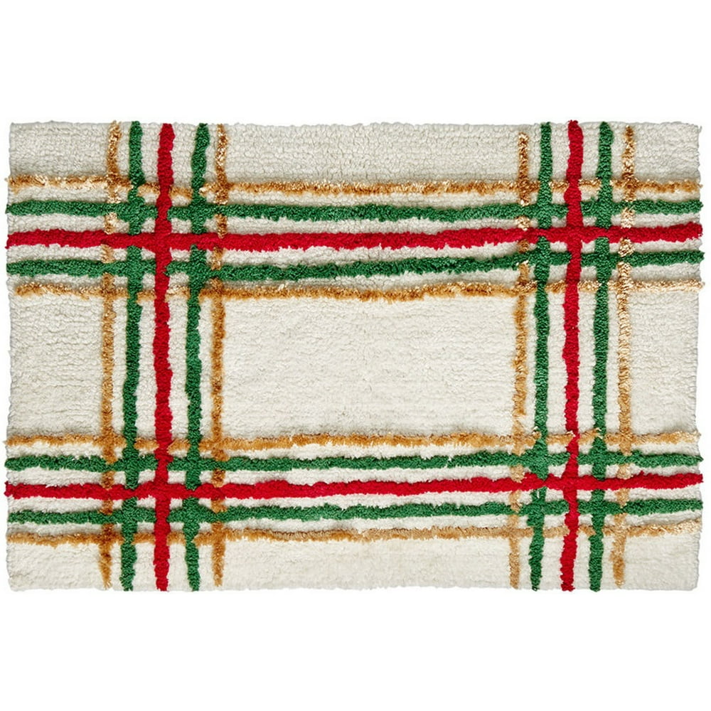 Lenox Holiday Nouveau Plaid Christmas Bath Mat