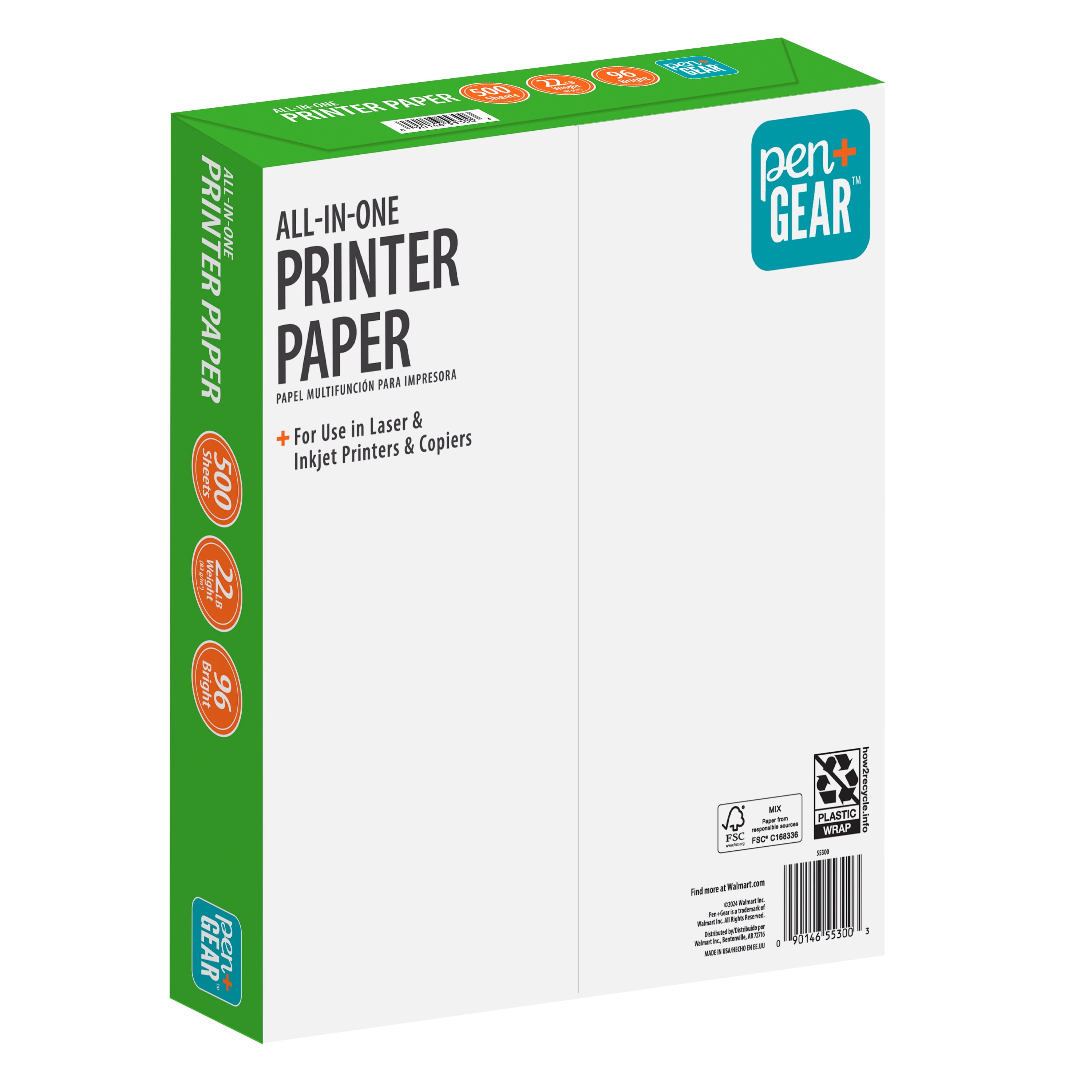 Pen+Gear All-in-One Printer Paper, 8.5 x 11, 96 Bright, 22