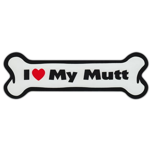 Dog Bone Shaped Car Magnets: I Love My Mutt