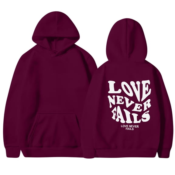 Honeeladyy Winter Sweatshirt for Women ,Fall Valentines Day Oversized Crew Neck Printed Sweatshirt Long Sleeve Loose Outfit Hoodies Pullover Christmas Gift Wine L