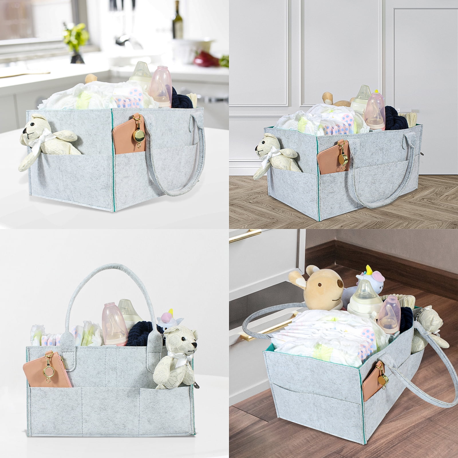  Frankie Lane baby diaper caddy organizer - Car diaper caddy,  portable tote nappy bag storage for your nursery, changing table. Essential  for newborns Registry must haves shower basket : Baby