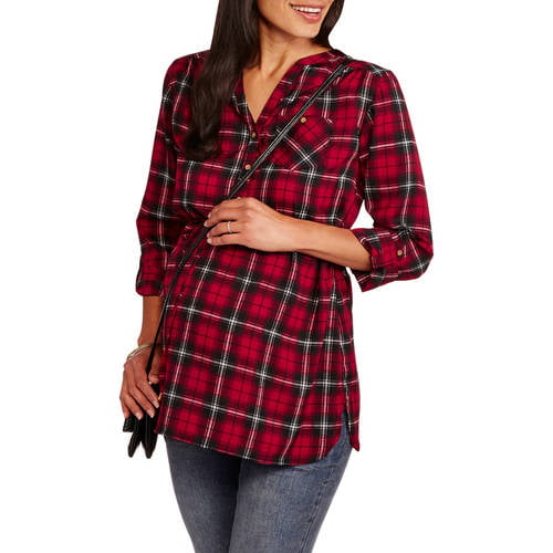 maternity lumberjack shirt