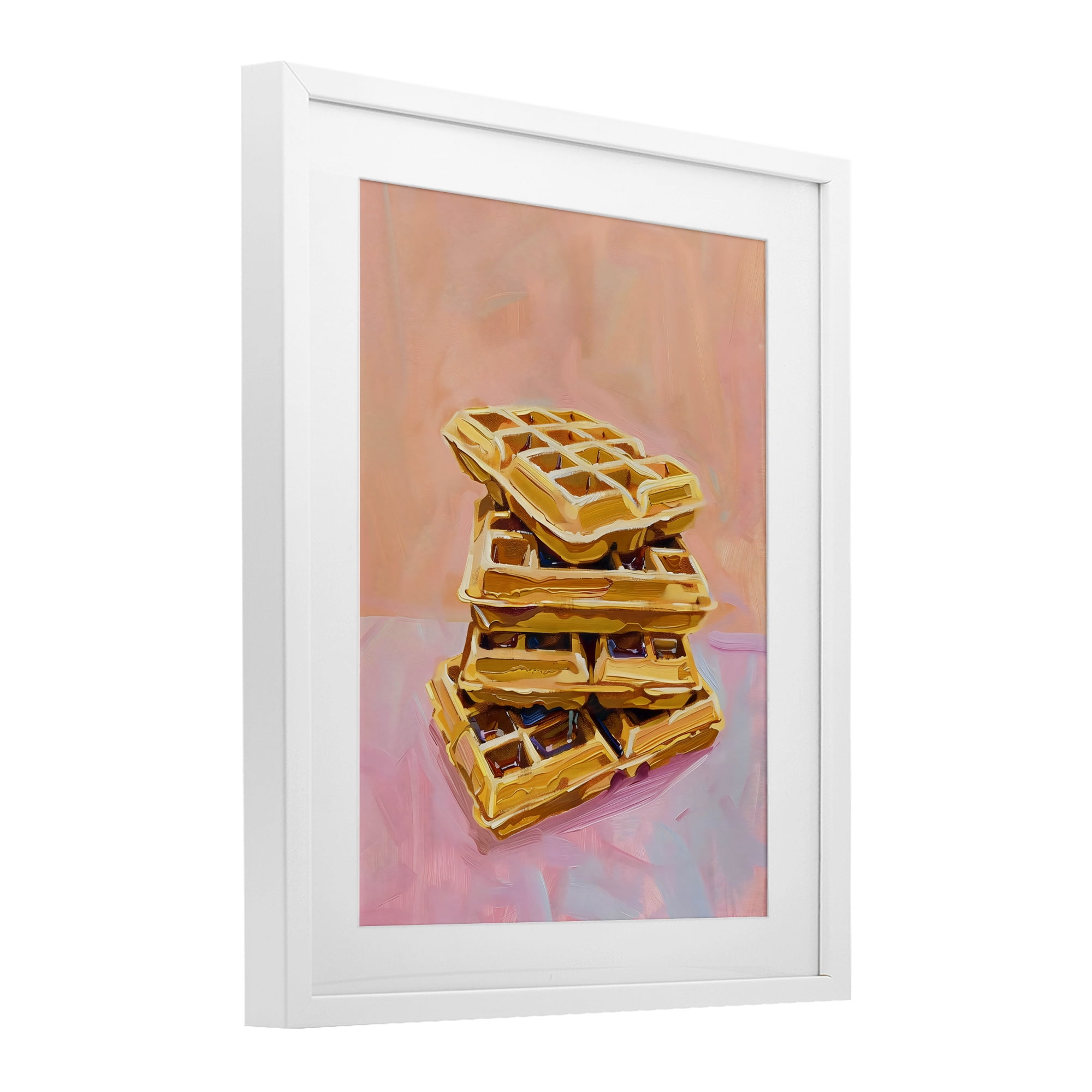 Stupell Industries Stack of Fluffy Waffles White Framed Print Under Glass, design by The Prints Vibe