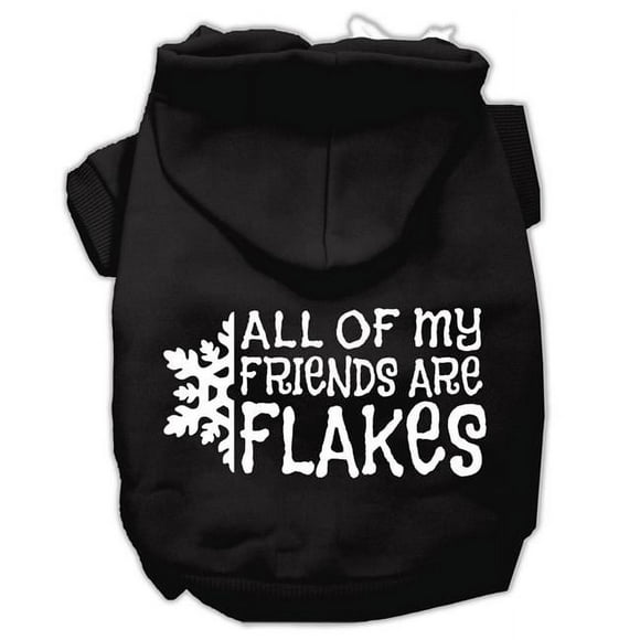 All My Friends Are Flakes Screen Print Pet Hoodies Black Size Xl (16)