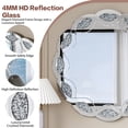thumbnail image 6 of S-HOME Silver Wave Frame 31.5 Inch Round Wall Mirror with Crushed Diamond Surface for Bedroom and Entryway Use, 6 of 10