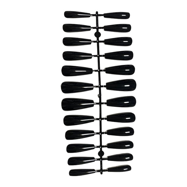 Soidarity 24 Uds uñas postizas CoffinPress-on diseño barniz Extra largas puntas de uñas artificiales suministro de manicura accesorios para Arte de uñas negro