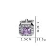 thumbnail image 3 of Gemelos chapados en plata con circonitas cúbicas moradas cuadradas para hombre, 3 of 3