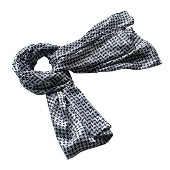 Blancho Graceful Black & White Plover Design Silk Scarf/Wrap/Shawl(Large)