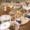 thumbnail image 2 of Glass Candy and Nuts Serving Container Wooden Lid Round Food Storage Platter✨s F0O1, 2 of 8