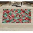 thumbnail image 1 of Geometrical Decorative Rug, Modern Herringbone Pattern with Zigzag Twisty Stripes Image Illustration, Quality Carpet for Bedroom Dorm and Living Room, 6 Sizes, Almond Green, by Ambesonne, 1 of 1